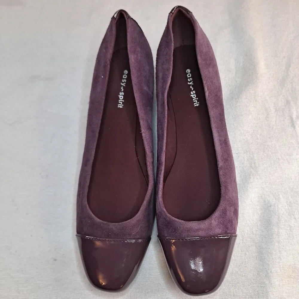 Easy Spirit Segracey Wedges Women's Size 9.5M Purple Suede Cap Toe
